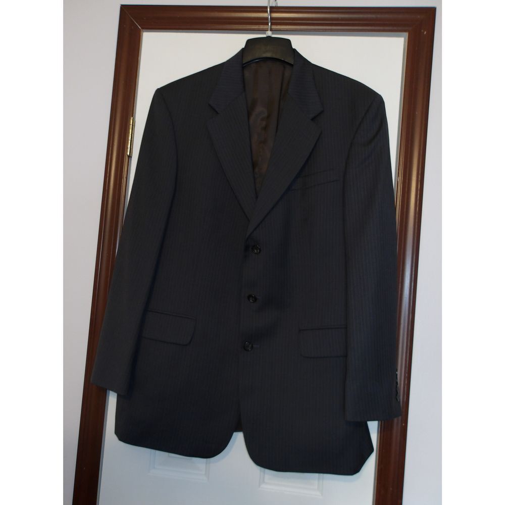 Oscar de la Renta Classic Black Pinstripe Blazer Professional Business Wear‎